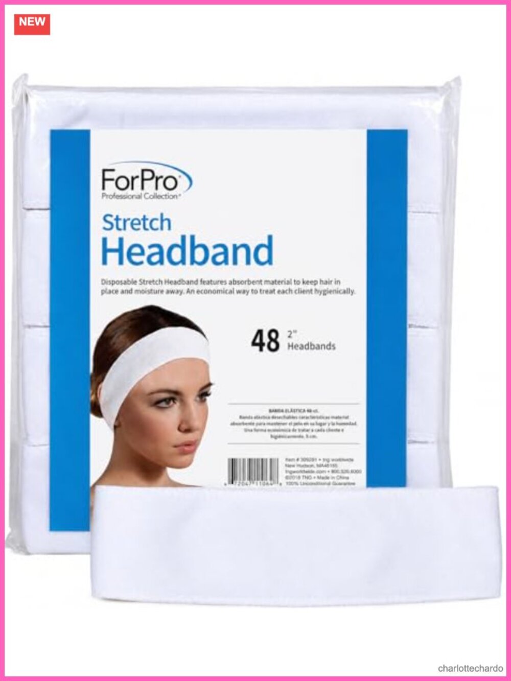 48ct Disposable Headbands 2.25" Adjustable Cotton Blend Hair Band